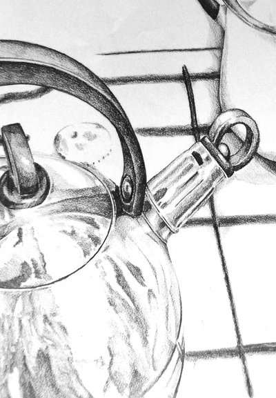 Reflective Kitchen Kettle Sketch by Kulik