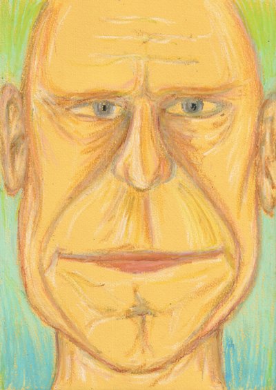 Serious Bald Man Portrait by Kulik