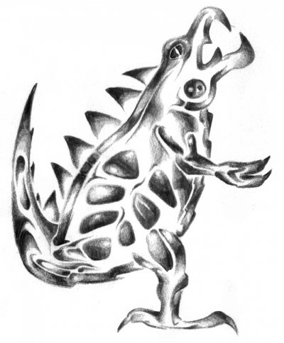 Tribal Dinosaur Creature by Kulik