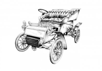 Vintage Car Drawing by Kulik