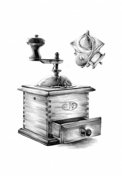 Vintage Coffee Grinder Still Life by Kulik