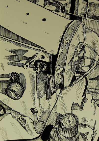 Vintage Sewing Machine Sketch by Kulik