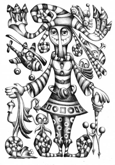 Whimsical Striped Character by Kulik