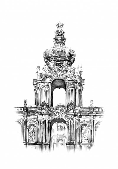 Zwinger Crown Gate Drawing by Kulik