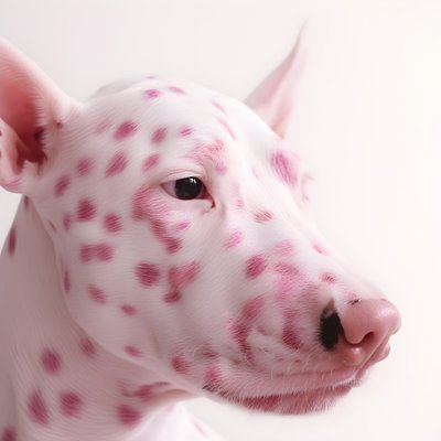 Fascinating Close-up of Pig Pink on White Animal Dalmatian Spots in Moiré Pattern 1 by Kurt Heppke