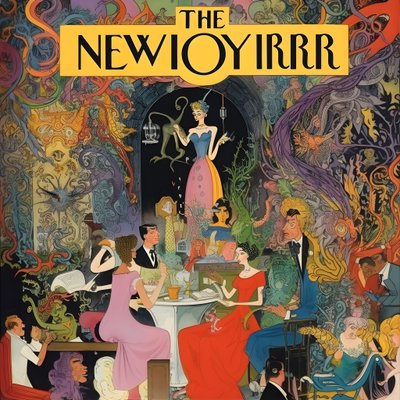 Colorful New Yorker Cover Vintage Cartoon Gag 3 by Kurt Heppke
