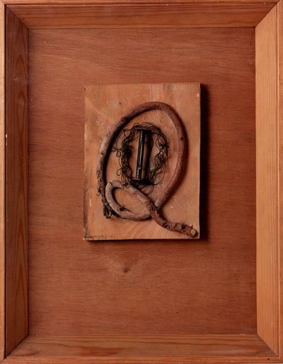 Untitled Composition with film reel and wire by Kurt Schwitters by Kurt Schwitters