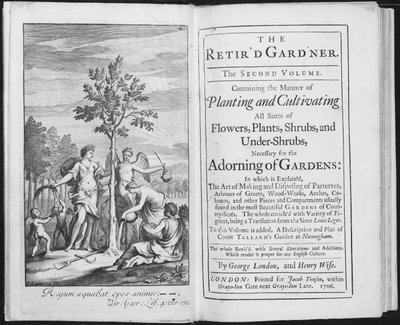 Frontispiece to The Retired Gardener by George London and Henry Wise, engraved by Van der Gucht, 1706 by L. Laguerre