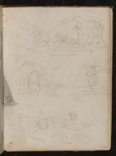 Studies of a Horse Drawn Carriage with Rider by Lady Butler