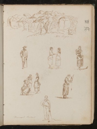 Study of Landscape with Trees and Ruined Arches by Lady Butler