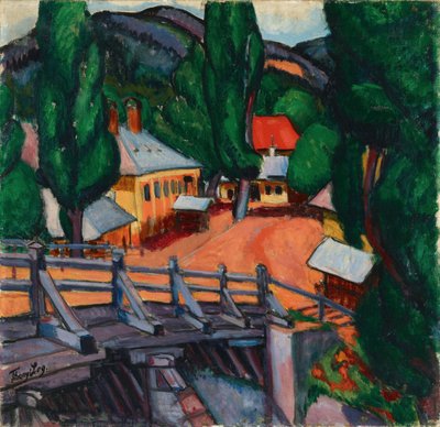 Landscape with a Bridge by Lajos Tihanyi