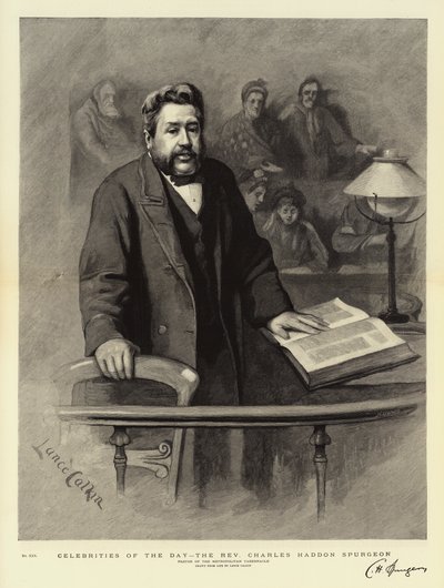 Celebrities of the Day, the Reverend Charles Haddon Spurgeon by Lance Calkin