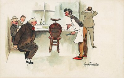 Scene in a barber