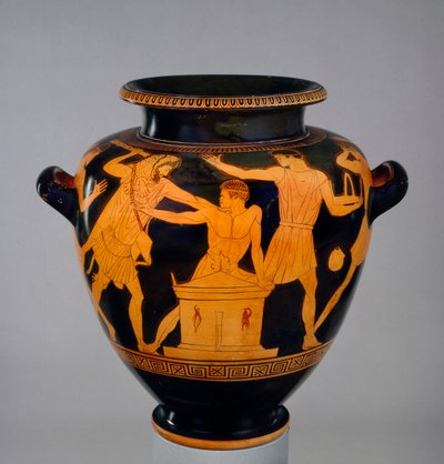Attic Red-Figure Stamnos Showing Heracles and Busiris by Late follower of the Berlin Painter