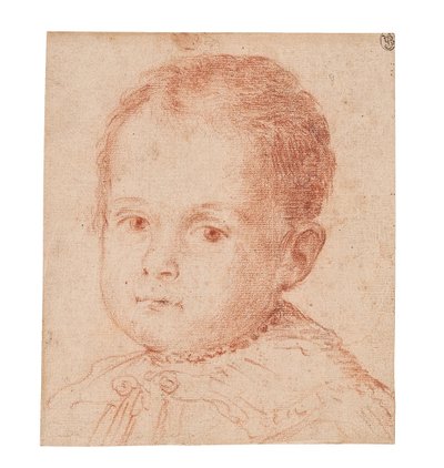 Portrait study of a child with a pearl necklace by Lavinia Fontana