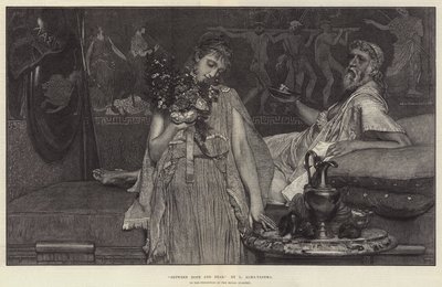 Between Hope and Fear, in the Exhibition of the Royal Academy by Lawrence Alma Tadema