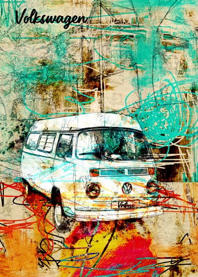 Abstract Retro Van by Lembayung senja studio [Vintage Poster]