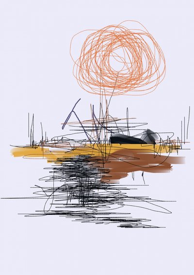 Abstract Sun Reflection by Lembayung senja studio [Vintage Poster]
