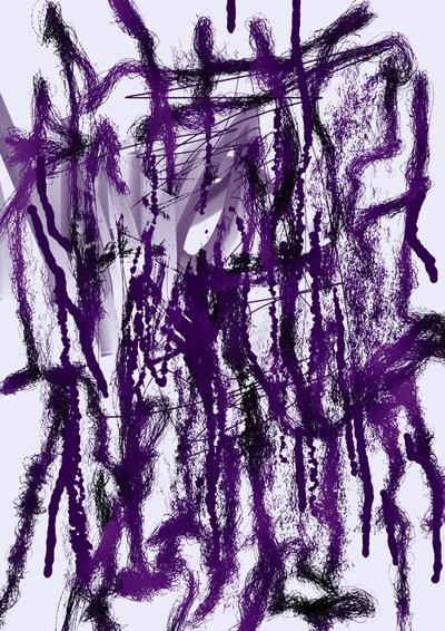 Chaotic Purple Drip Lines by Lembayung senja studio [Vintage Poster]