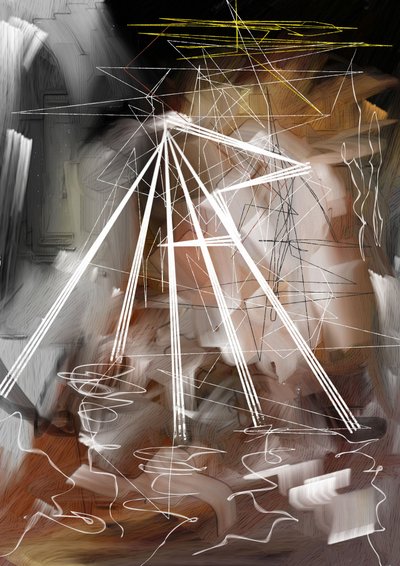 Geometric Light Structure by Lembayung senja studio [Vintage Poster]