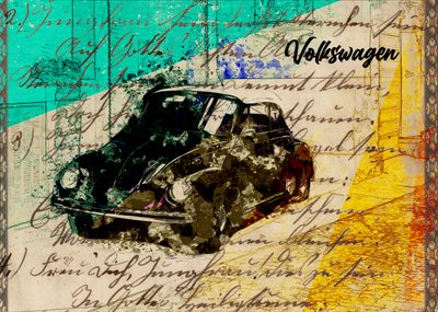 Iconic Beetle Mixed Media by Lembayung senja studio [Vintage Poster]