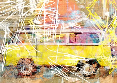 Retro Van Street Art by Lembayung senja studio [Vintage Poster]
