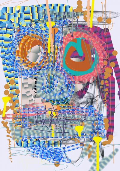 Vibrant Abstract Geometry by Lembayung senja studio [Vintage Poster]