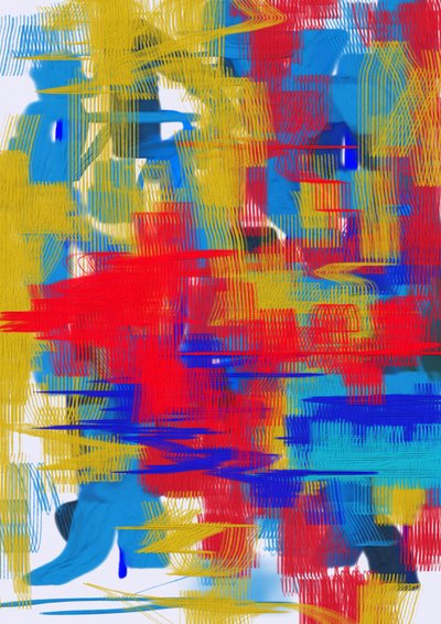 Vibrant Abstract Strokes by Lembayung senja studio [Vintage Poster]