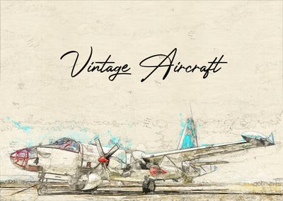 Vintage Aircraft Sketch by Lembayung senja studio [Vintage Poster]