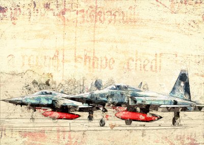 Vintage Fighter Jets by Lembayung senja studio [Vintage Poster]