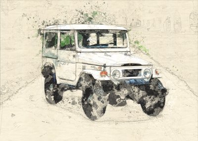 Offroad Sketch by Lembayung senja studio [Vintage Poster]