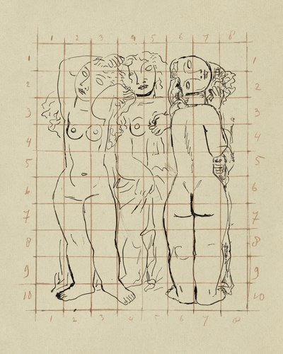 Sketch of Three Naked Women by Leo Gestel