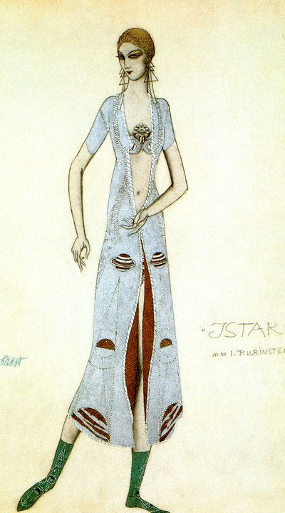 Costume design for Ida Rubinstein as Ishtar, 1924 by Leon Bakst