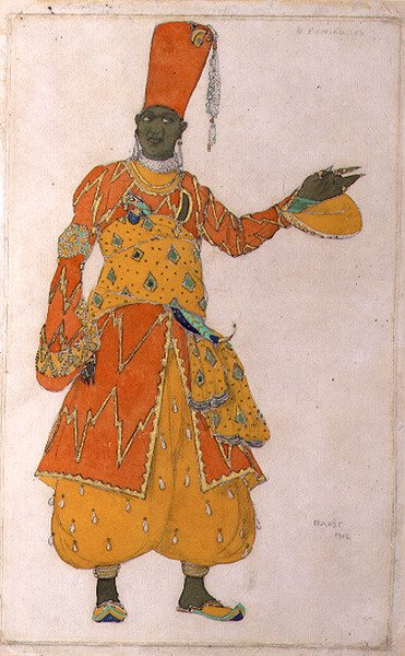 Costume design for one of the three eunuchs for 