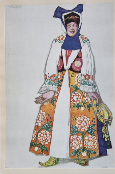 Costume Design for the Opera Sadko by N. Rimsky-Korsakov by Leon Bakst