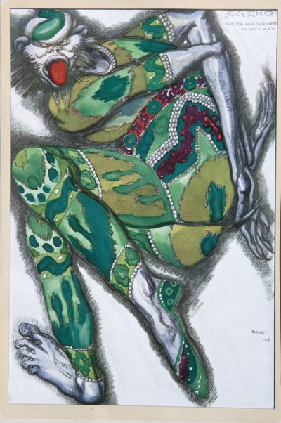Costume design for the opera Sadko by N. Rimsky-Korsakov by Leon Bakst