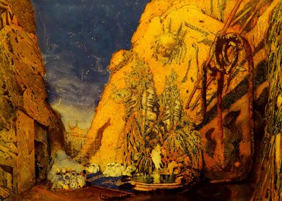 Stage Design for the Ballet Blue God by R. Hahn, 1911 by Leon Bakst