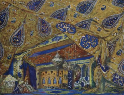 Stage Design for the Ballet Oriental Fantasy by Ippolitov-Ivanov and Mussorgsky, 1913 by Leon Bakst