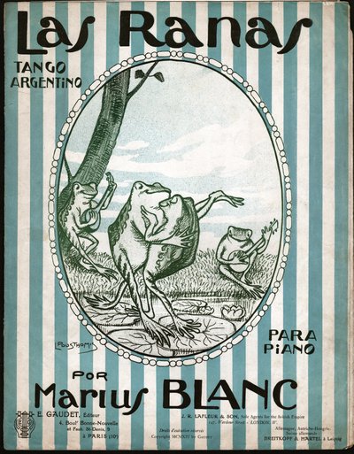 Frogs Dancing Tango (illustration) by Leon Pousthomis