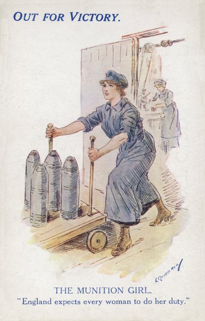British munition girl, World War I by Leonard Raven Hill