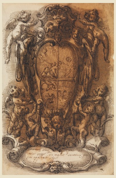 Design of Escutcheon with Coat of Arms by Leonardo Scaglia