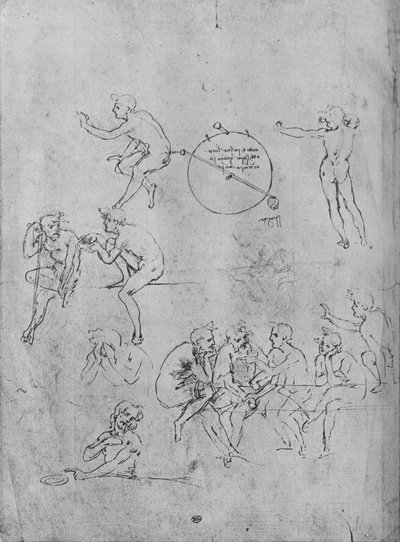 A Group of Figures Conversing at a Table, Two Figures in Conversation and Others by Leonardo da Vinci