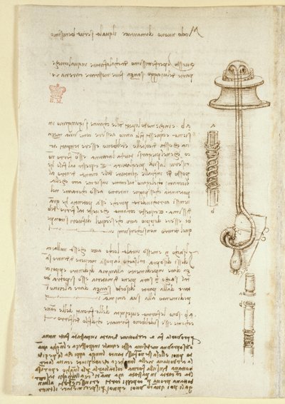 Notes and sketches illustrating Leonardo