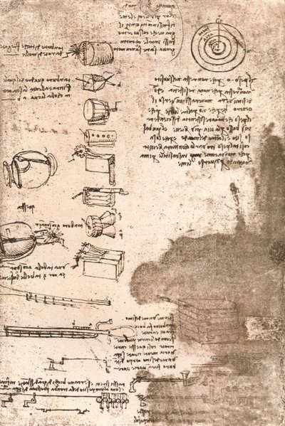 Drawing of Musical Instruments and Other Objects by Leonardo da Vinci