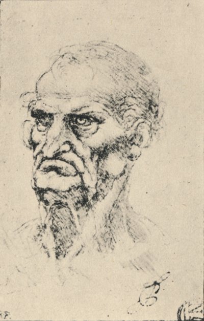 Head of an Old Man Three-Quarters to the Left, c1480, 1945 by Leonardo da Vinci