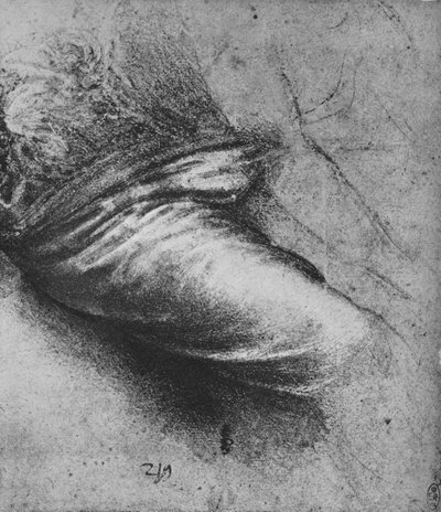 Study of the Drapery of a Seated Figure to the Right by Leonardo da Vinci
