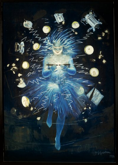 Sketch of advertisement for electrical device by Leonetto Cappiello