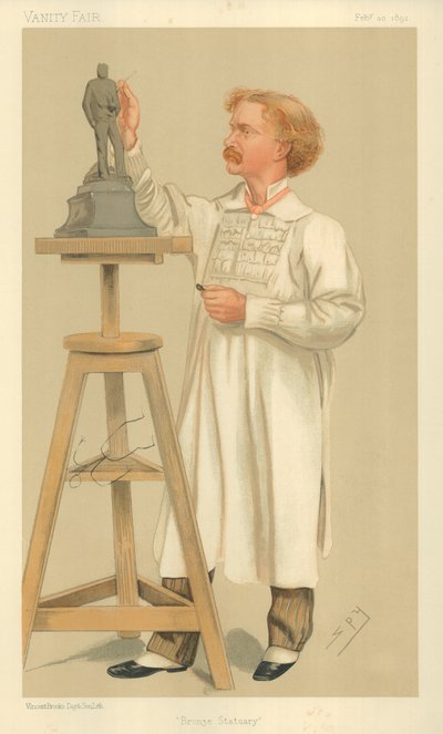 Mr William Hamo Thornycroft, Bronze Statuary, 20 February 1892, Vanity Fair cartoon by Leslie Matthew Ward
