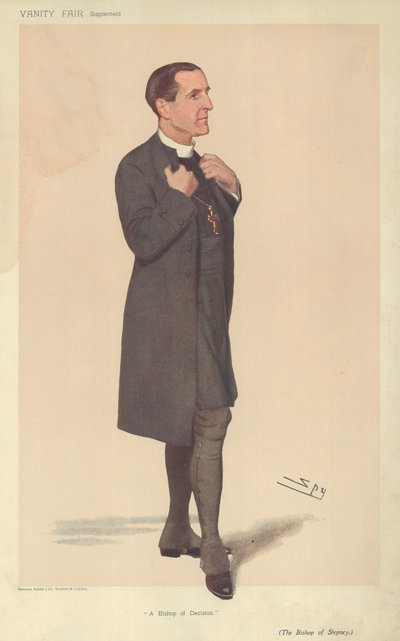 The Bishop of Stepney, A Bishop of Decision, Vanity Fair Cartoon by Leslie Matthew Ward