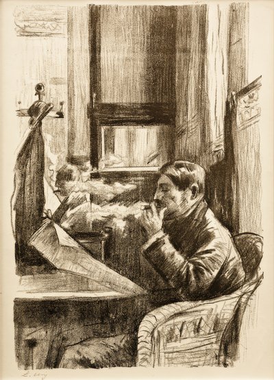 Man Smoking in the Café I by Lesser Ury